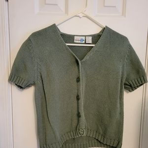 Green Short Sleeve Sweater